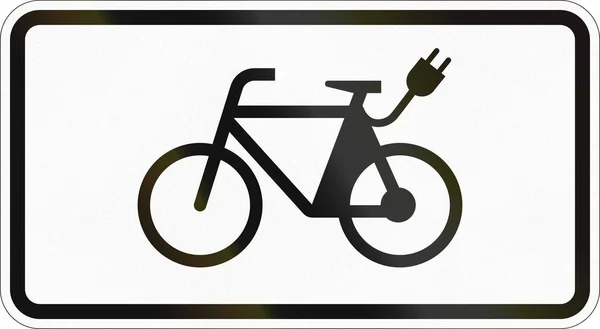 德国使用的辅助路标-电子自行车 — 图库照片