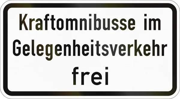 Додаткові дорожній знак, що використовується в Німеччині - On-demand автобуси, що дозволило — стокове фото