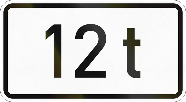 Συμπληρωματικών οδικών σύμβολο χρησιμοποιείται σε Γερμανία - 12 τόνους — Φωτογραφία Αρχείου