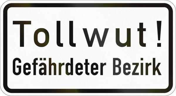 Ergänzendes Verkehrszeichen Deutschland Tollwut Gefährdeter Bereich — Stockfoto