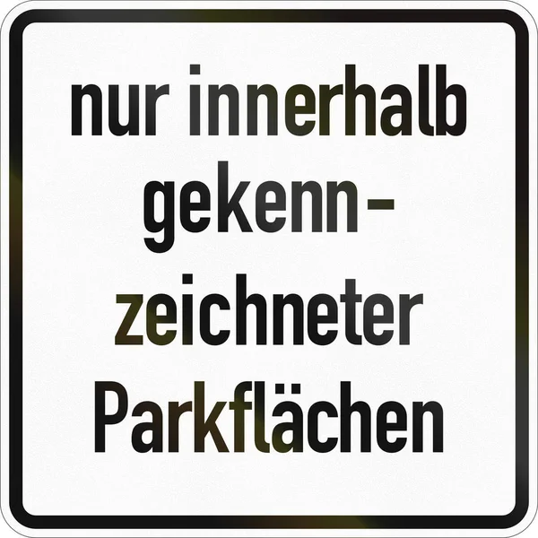 Supplementary Road Sign Used Germany Only Marked Parking Areas — Stock Photo, Image