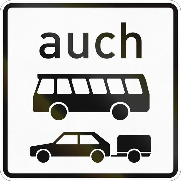 Kiegészítő Útjelzési Használt Ban Németország Autóbuszok Pótkocsik — Stock Fotó