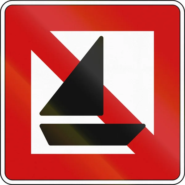 Německé vnitrozemské vodní znamení navigace - plachetnice jsou zakázány — Stock fotografie