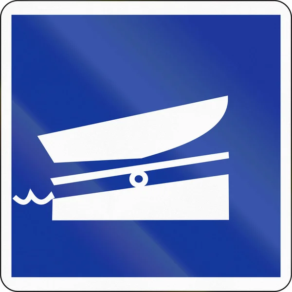 Německé vnitrozemské vodní znamení navigace - vypouštěcího prostoru — Stock fotografie