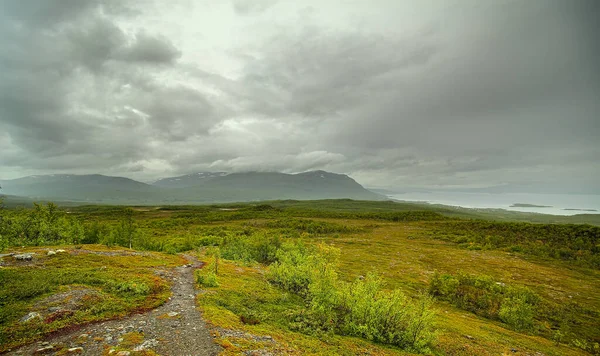 Utsikt Från Kullen Paddus Vid Mount Nuolja Och Tornetrask Nära — Stockfoto