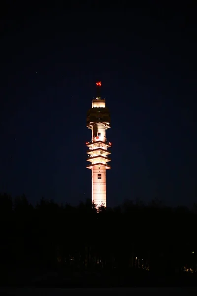 Torre Kaknas Stoccolma Nella Notte — Foto Stock