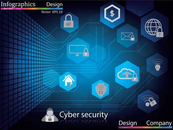 Infografiki osi czasu. Premium jakości projektowania sieci web grafika ikony elementów. Cyber security technology koncepcje — Wektor stockowy