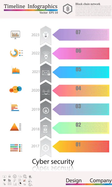 Zaman çizelgesi Infographic, iş stil zaman çizelgesi afiş. Vektör. c — Stok Vektör