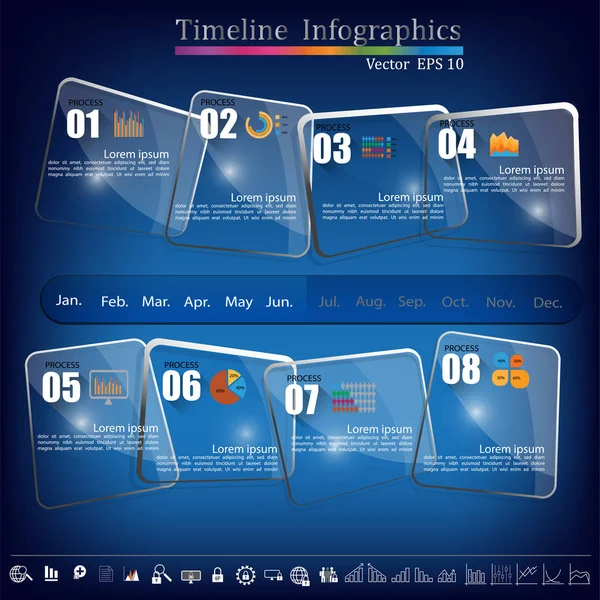 İş grafik veri öğesi şablonları kümeleri, grafik, grafik, zaman çizelgesi, infographics, degrade renk stili