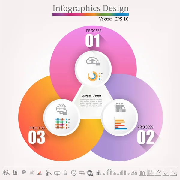 Gráficos empresariales plantillas de elementos de datos conjuntos, gráfico, gráfico, línea de tiempo, infografías, degradado colores estilo — Archivo Imágenes Vectoriales