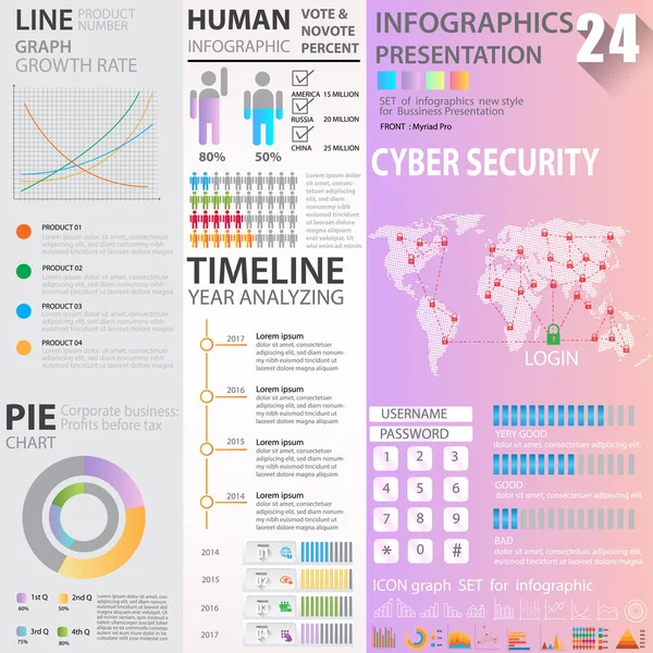 İş grafik veri öğesi şablonları kümeleri, grafik, grafik, zaman çizelgesi, infographics, degrade renk stili