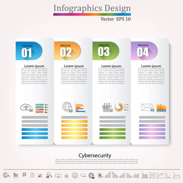 Modèles d'éléments de données graphiques d'entreprise ensembles, graphique, graphique, chronologie, infographie, style de dégradé de couleurs — Image vectorielle