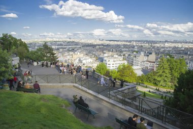 Montmartre Hill 'den Paris manzarası.