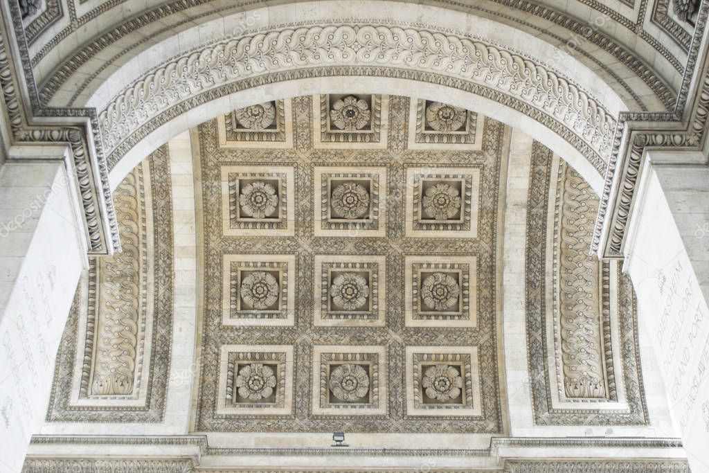 Arc de Triomphe in Paris. Decorative elements.