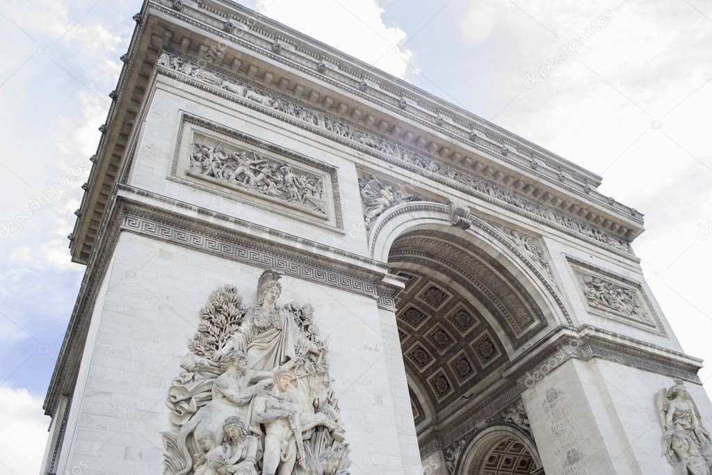 Arc de Triomphe in Paris. Decorative elements.