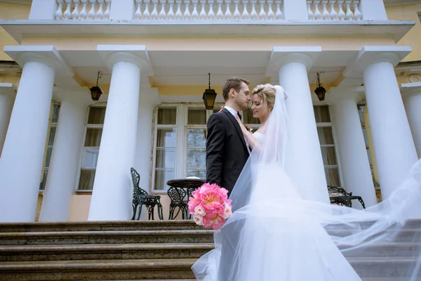 Casamento casal na natureza — Fotografia de Stock