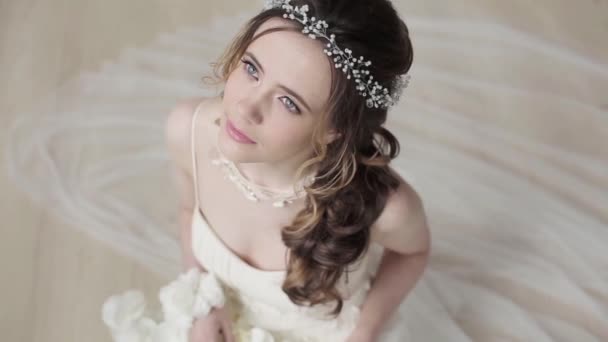 Belle Jeune Mariée Robe Mariée Magnifique — Video