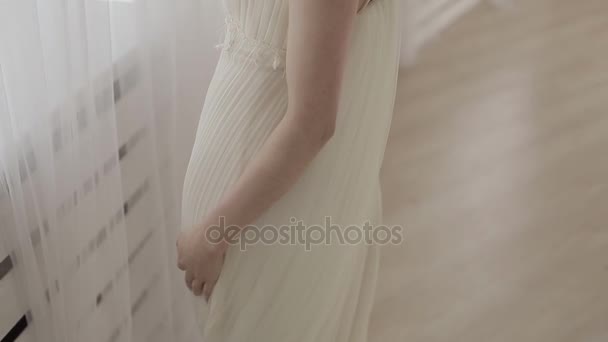 Close Wedding Dress Bride — Stock Video