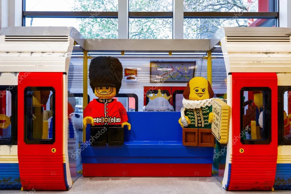 London, UK - November 22, 2016 - London underground built from LEGO bricks, displayed in the world's largest LEGO store