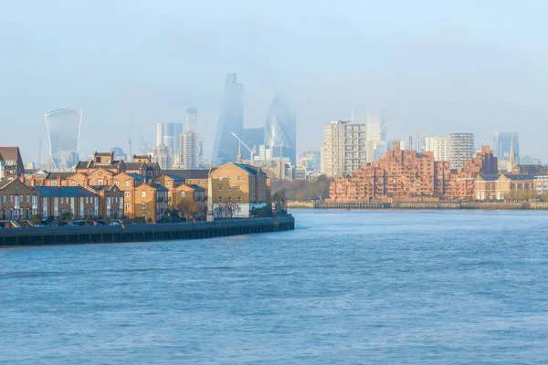 Hazy view of City of London