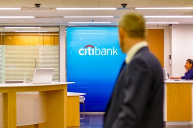 Canary Wharf bir şube başında Citibank işareti