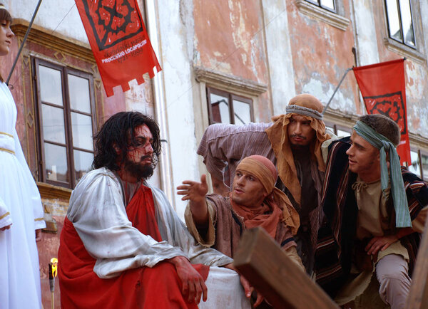 SKOFJA LOKA, SI - APRIL 4: Skofja Loka Passion Play, based on the oldest saved text in slovene language.