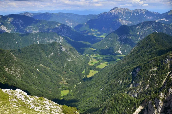 Uitzicht Vanaf Pokljuka Berg Wijk Bergen Slovenië — Stockfoto