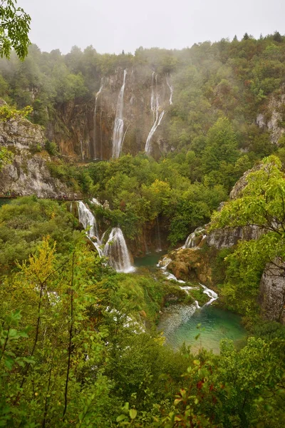 Vista Los Lagos Plitvice Parte Central Croacia — Foto de Stock