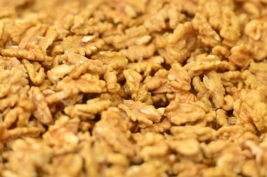 Kurutulmuş ve soyulmuş ceviz arka plan yığını