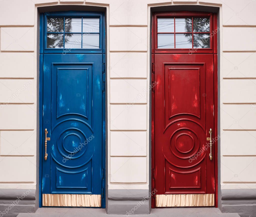 The choice of fate , blue and red door