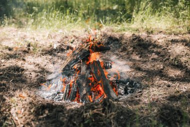 Yangın. Parlak bir alev. Bir esinti niteliğine. Orman yangınları. Sigara kömürlerin dokusuna.