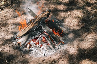 Yangın. Parlak bir alev. Bir esinti niteliğine. Orman yangınları. Sigara kömürlerin dokusuna.