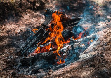 Yangın. Parlak bir alev. Bir esinti niteliğine. Orman yangınları. Sigara kömürlerin dokusuna.