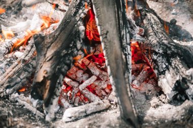 Yangın. Parlak bir alev. Bir esinti niteliğine. Orman yangınları. Sigara kömürlerin dokusuna.