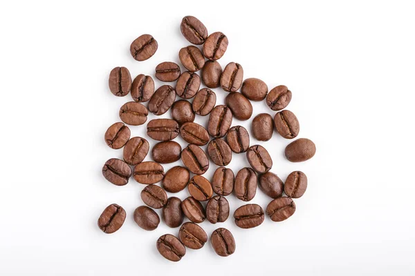 Roasted Coffee Beans Isolated White Background Roasted Coffee Beans Background — Stock Photo, Image