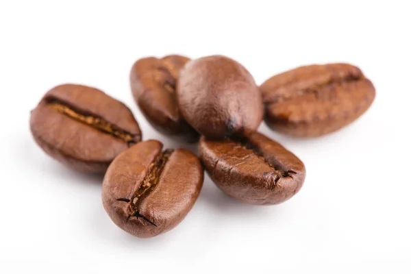 Roasted Coffee Beans Isolated White Background Roasted Coffee Beans Background — Stock Photo, Image