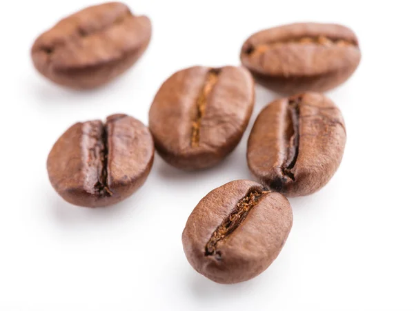 Roasted Coffee Beans Isolated White Background Roasted Coffee Beans Background — Stock Photo, Image