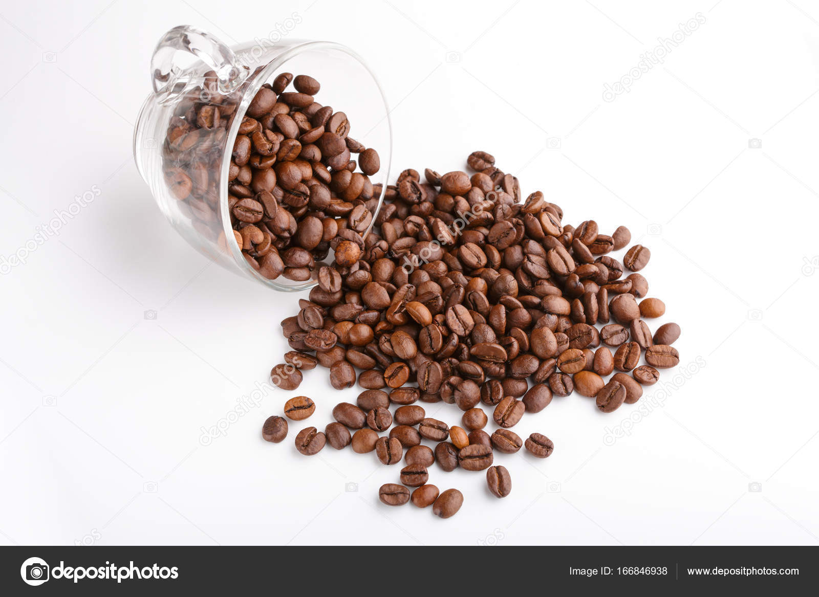 Grãos Café Torrados Isolados Fundo Branco Grãos Café