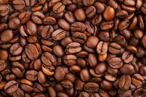 Roasted Coffee Beans Isolated White Background Roasted Coffee Beans Background — Stock Photo, Image