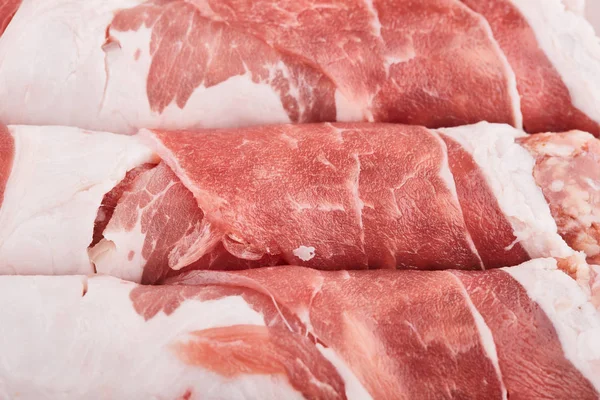 Carne Crua Porco Bacon Com Veias Carne Picada Prato Carne — Fotografia de Stock