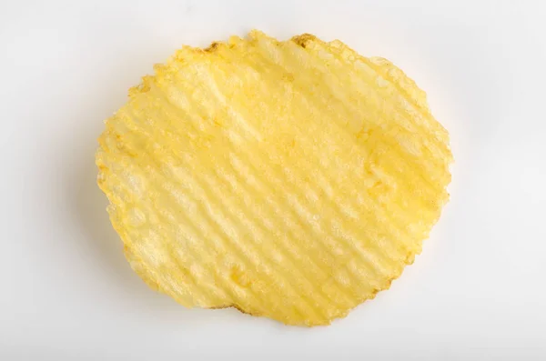 Krispig Potatis Chips Fast Food Potatis Feta Ohälsosamma Livsmedel Korrugerade — Stockfoto