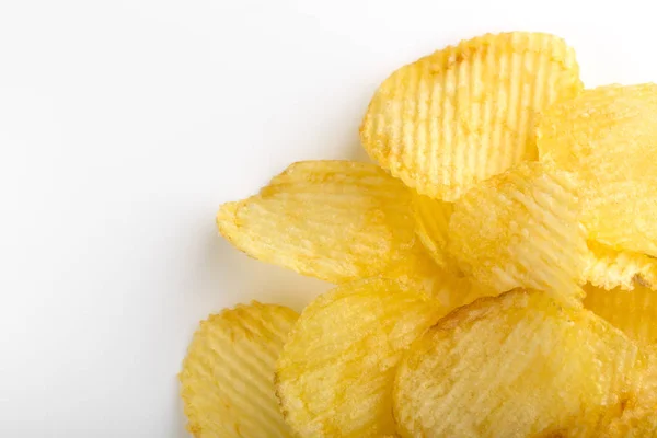 Crispy Potato Chips Fast Food Potatoes Fatty Unhealthy Foods Corrugated — Stock Photo, Image