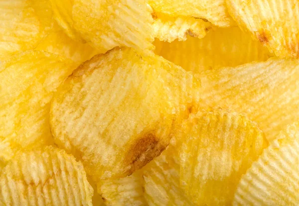 Crispy Potato Chips Fast Food Potatoes Fatty Unhealthy Foods Corrugated — Stock Photo, Image