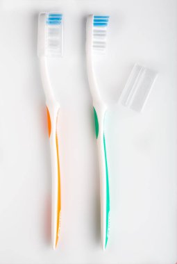 beyaz izole diş fırçası. Kişisel Hijyen. Sağlıklı bir ağız. Banyo Gereçleri. aksesuarlar