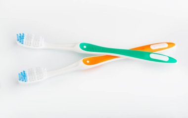 beyaz izole diş fırçası. Kişisel Hijyen. Sağlıklı bir ağız. Banyo Gereçleri. aksesuarlar