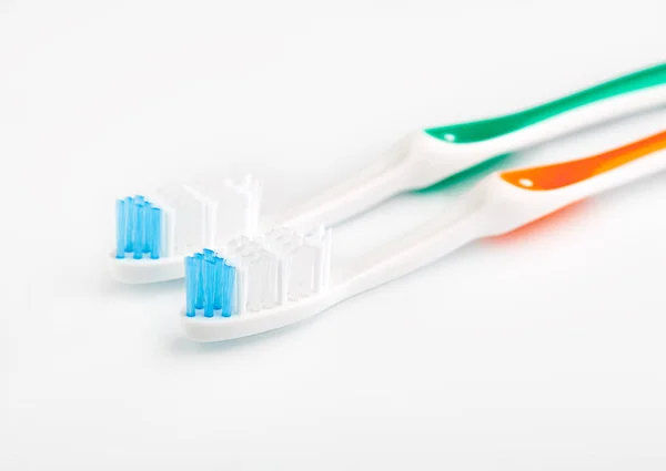 Zahnbürste Isoliert Auf Weiß Körperpflege Einen Gesunden Mund Toilettenartikel Zubehör — Stockfoto