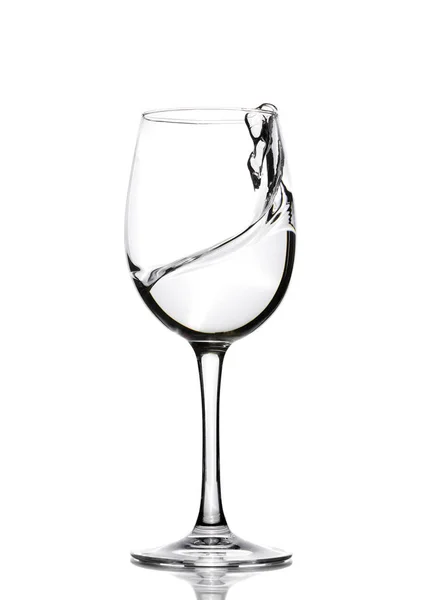 Splash Crystal Clear Water Glass Wine Water Splashes Drinking Water — Stock Photo, Image