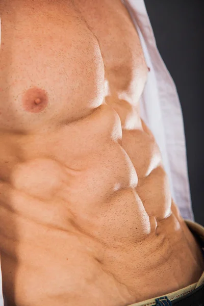 Male muscular torso with six pack abs — Stock Photo, Image