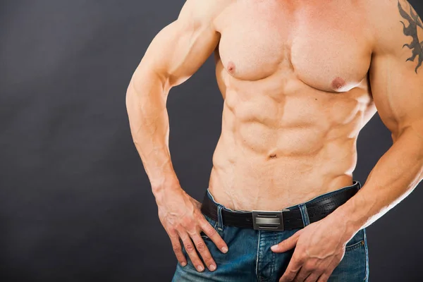 Male muscular torso with six pack abs — Stock Photo, Image