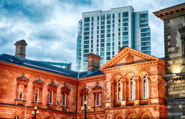 Belfast manzarası akşam, Belfast şehir, Kuzey İrlanda, 